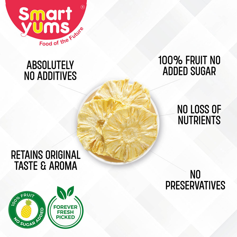 Smart Yums Dried Pineapple Slices, Real Pineapple Slices, Pineapple Dried Fruit Snack, pineapple, pineapple benefits, masala pineapple, rani pineapple